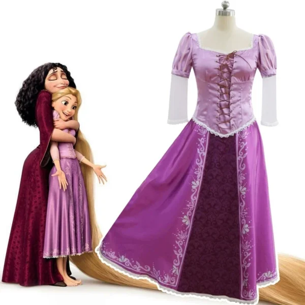 Tangled Rapunzel Women’s Long Hair Princess Costumes Cosplay Costume Adult Carnival Uniform Halloween Costumes - Image 4
