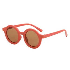 Baby sunglasses matte children's sunglasses trendy round frame retro mocha colored glasses anti purple line - Image 7