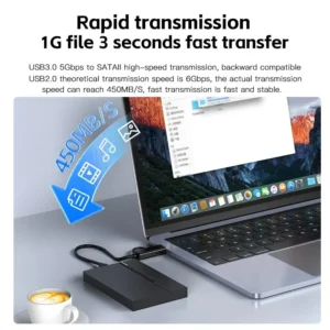 2.5" External Hard Drive Enclosure USB 3.0 Hard Disk Case 6TB Supports 7mm 9.5mm SATA SSD HDD For Laptop PC - Image 3