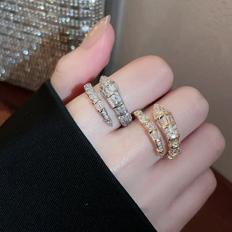 RAKOL Hiphop Style Open Ring Lady Fashion Party Accessories With Shiny Zirconia Gold Color Jewelry For Women Chic Trendy Gift - Image 5