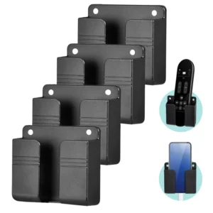 1-4pcs Wall Mounted Storage Box Multifunction Punch Free Organizer TV Remote Control DIY Mobile Phone Plug Charging Holder Stand - Image 3