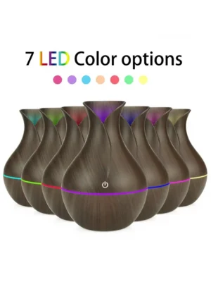 USB Electric Air Humidifier 130ML Mini Wood Grain Aroma Diffuser Essential Oil Aromatherapy Cool Mist Maker With LED For Home - Image 3