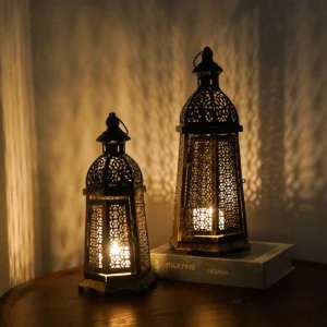 1PC Vintage Iron Lantern Decoration Candle Holder, Modern Farmhouse Wall Mounted Candle Lantern Decoration, Festive Decoration, - Image 3