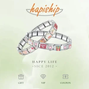 Hapiship New Original Golden Flower Heart Earth Cherry Coffee DIY Italian Charm Bracelet Stainless Steel Jewelry Making DJ1404-C - Image 7
