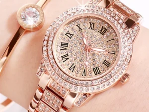 Casual Elegant All-Star Women's Quartz Watch Shiny Fine Zircon Mechanical Lady Wristwatches Fashion Folding Watches Buckle Watch