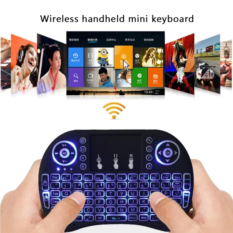 2.4G Air Mouse with Touchpad Keyboard i8 Arabic French Spanish Russian Backlit Mini Wireless Keyboard for PC Android TV Box - Image 7