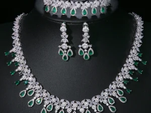 EmmayaZircons Shiny Cubic Zirconia Evening Party Dress Jewelry Set for Women Trendy Bridal Wedding Collection Accessories