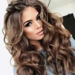 SuQ Classic Curly Wig Hair Synthetic Natural For Women Cosplay Brown WIth Blonde Heat Resistant Daily Wigs
