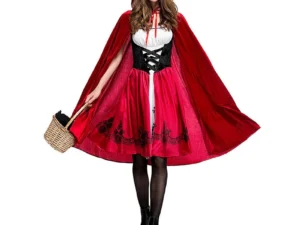 Little Red Riding Hood Modern Version of Stage Performance Clothing Shawl, Adult Girls Personality Cosplay Game Uniform