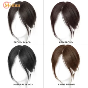 MEIFAN Middle Part Fake Bangs Fringe Synthetic Topper Hairpiece Clip-In Bang Extension Natural Invisible Clourse Hairpiece Women - Image 7