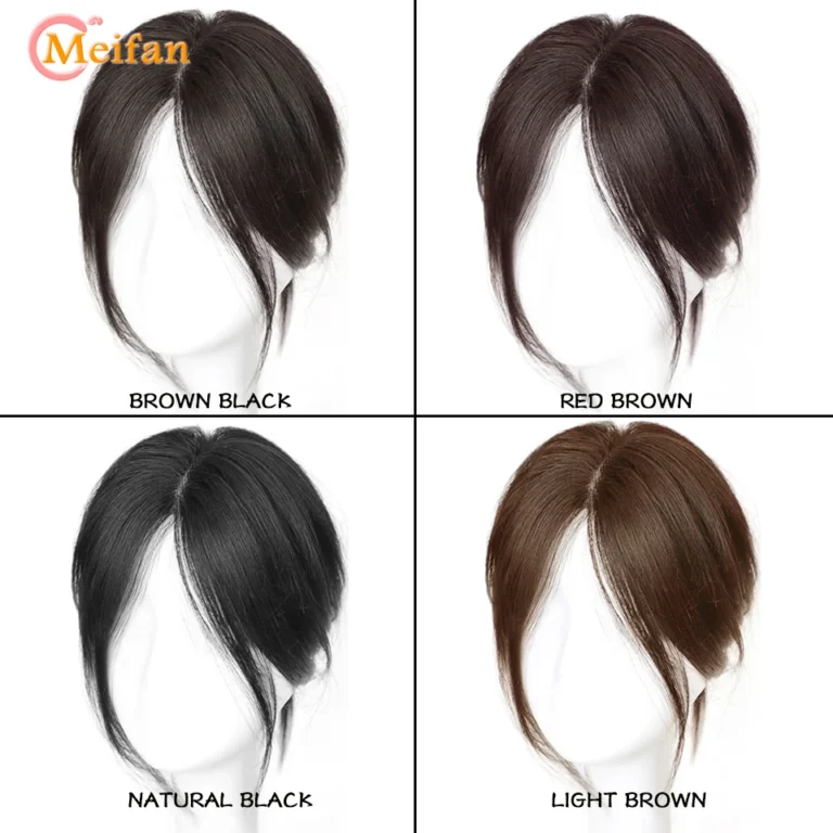 MEIFAN Middle Part Fake Bangs Fringe Synthetic Topper Hairpiece Clip-In Bang Extension Natural Invisible Clourse Hairpiece Women - Image 7
