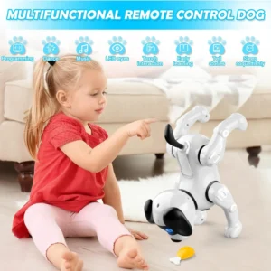 Remote Control Robot Dog - Interactive Dancing, Music & Touch-Sensitive Electronic Pet for Kids | Rechargeable & Safe Gift