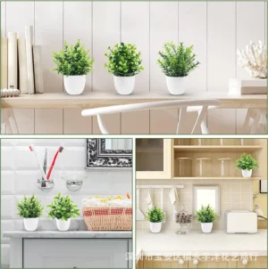 1PCS Artificial Potted Plant Scene Desktop Home Office Shelf Decor Tabletop Landscape Bonsai Wedding Room Party Accessories Vine - Image 3