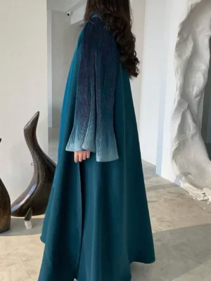 Muslim Flare Sleeve Casual Arabian Abayas Middle-East Elegant Open Front Abaya Turkey Kaftans Women Jilbabs Islamic Maxi Dresses - Image 3