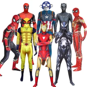 Avengers Assemble Marvel Superhero Costumes Spandex For Kids Adults Cosplay Bodysuits Iron Man Mark85 Spiderman Deadpool