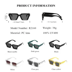 Ruiao 2025 Whole Luxury Premium Shades Designer Black Brand Sunglasses Mens Square Sun Glasses For Women - Image 7