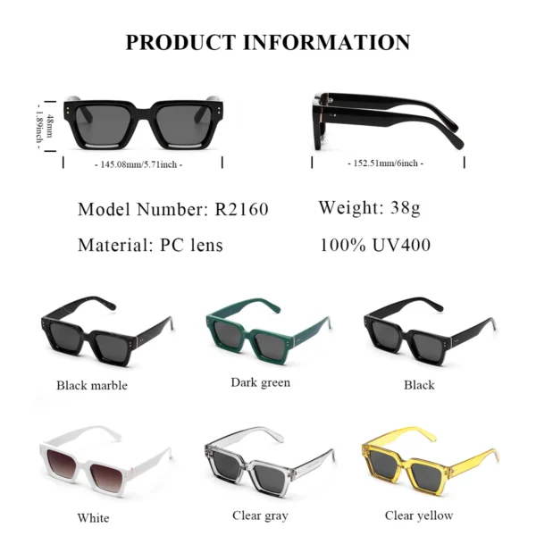 Ruiao 2025 Whole Luxury Premium Shades Designer Black Brand Sunglasses Mens Square Sun Glasses For Women - Image 7