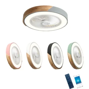 52CM Ceiling Fan Light Lamp 220V APP +Remote Control Fans Bedroom Dining Room Wood Ceiling Fan With Lights DC Green Ceiling Fan - Image 6