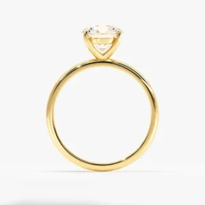 1-2CT Round Cut 14K Yellow Gold Lab Grown Diamond Engagement Ring CVD HPHT Lab diamond With IGI Certificate - Image 5