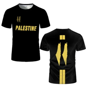 Fashion Palestine Flag Football Jersey Summer Trend Crew Neck 3D National Emblem Printed Sports T Shirt Casual Uniex Loose Tees - Image 4