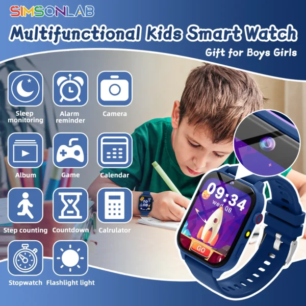 New Children Study Smartwatch HD Camera Games Flashlight Sleep Monitoring Alarm Calculator Birthday Gift For Boys Girls 2025 Kid