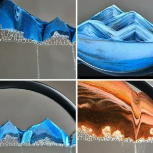 3D Moving Sand Art Picture Round Glass Deep Sea Sandscape Hourglass Quicksand Craft Flowing Sand Painting Office Home Decor Gift - Image 5