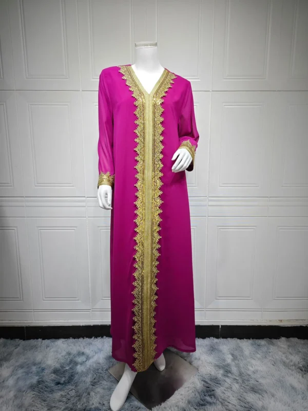 Femme Musulmane Vestidos Pearl Beads Abaya for Women Dubai Cape Evening Party Dress Muslim Kaftan Turkey Robe Eid Djellaba Gown - Image 5