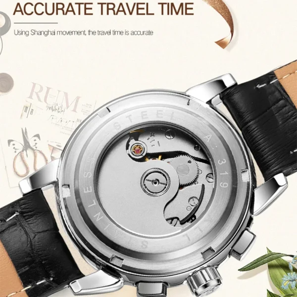 2024FORSINING Women Automatic Mechanical Fashion Luxury Wrist Watches Ladies Diamond Moon Phase Multifunctional Relogio Feminino - Image 7