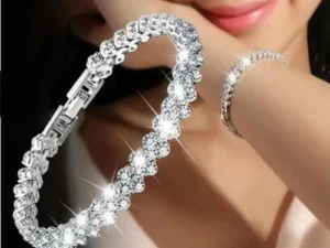 RAKOL Luxury Roman Crystal Geometric Chain Bracelets For Women Trendy Goth Full Rhinestone Charm Bangles Wed Jewelry Accessories
