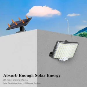 New 106/160 LED Solar Motion Light Outdoor Separate Panel Solar Flood Lights 3 Modes for Garden Garage Waterproof Wall Lights - Image 7