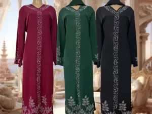 Muslim Woman Abaya Ramadan Dubai Diamonds Long Sleeve Africa Turkey Eid Long Dress Islam Prayer Clothes Abayas Kaftan Kebaya