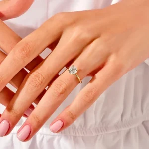 1-2CT Round Cut 14K Yellow Gold Lab Grown Diamond Engagement Ring CVD HPHT Lab diamond With IGI Certificate - Image 3