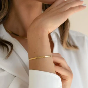 Mariasz Minimalist 16/18cm Stainless Steel Classic Snake Gold Color Width 2.5/3/4MM Chain Bracelet For Women Luxury Jewelry Gift - Image 4