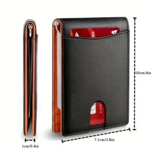 Synthetic Leather Slim Smart Wallet for Men Credit Card Holder Money Clip RFID Blocking Men Thin Bifold Wallet Walet Money Bag - Image 3