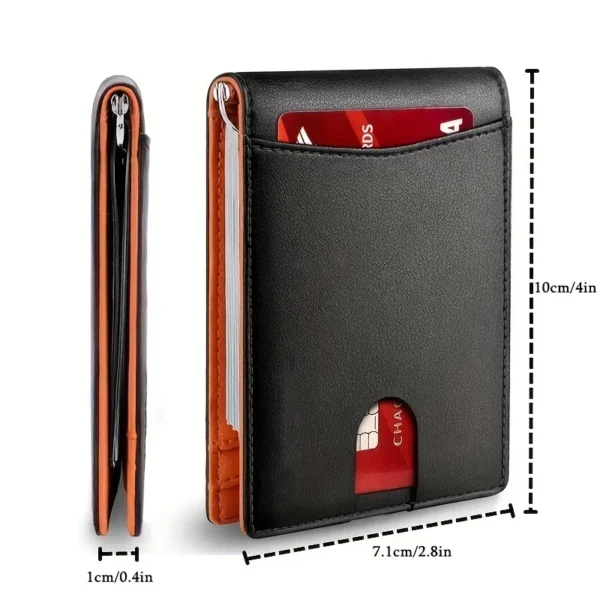Synthetic Leather Slim Smart Wallet for Men Credit Card Holder Money Clip RFID Blocking Men Thin Bifold Wallet Walet Money Bag - Image 3