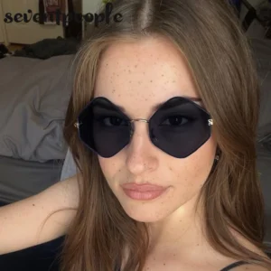 Vintage Steampunk Polygon Sunglasses Women 2025 Luxury Brand Classic Hexagon Sun Glasses Trendy Driving Shades For Ladies UV400 - Image 5