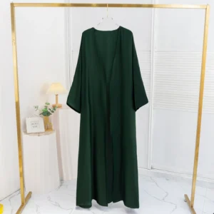 Muslim Open Front Abaya Long Sleeve Ramadan Maxi Length Dress Women's Clothing Cardigan Abayas Wearout Kaftans Women Jilbabs - Image 6