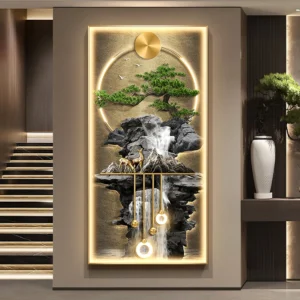 Led Flowing Water Prosperity Wall Lamps Are Suitable For Living Rooms, Bedrooms, Corridors And Room Decoration Lighting Hanging
