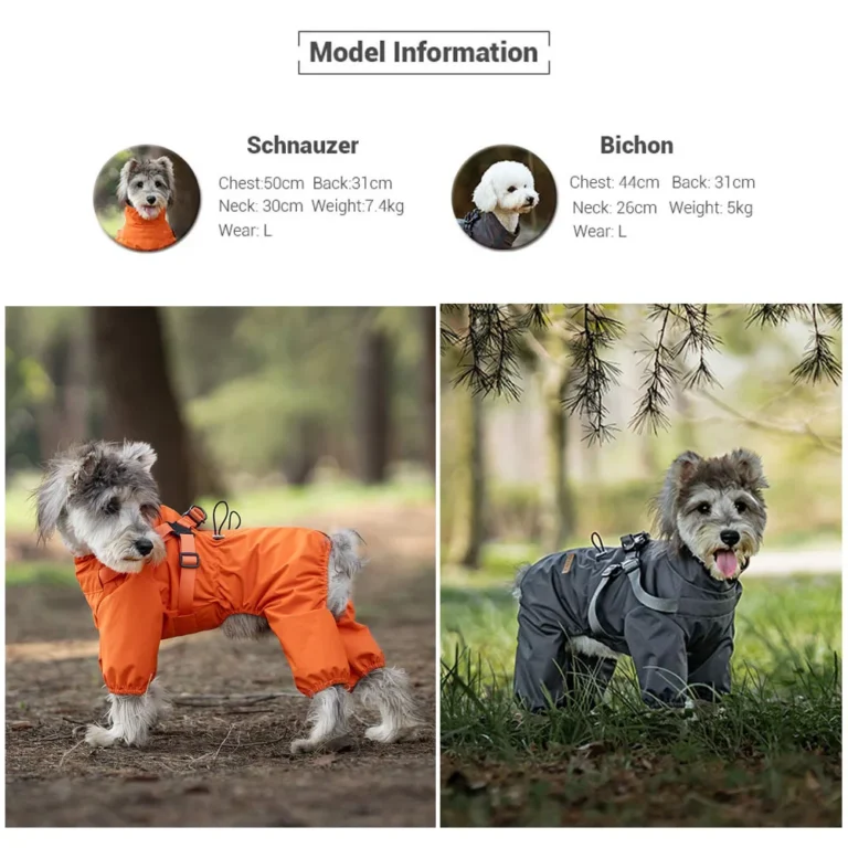 Dog Raincoat with Harness Waterproof Pet Rain Jacket for Small Dogs Adjustable Reflective Dog Rain Overalls with 4 Legs - Image 4