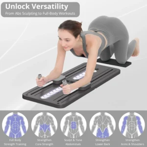 Multi-functional Foldable Pilates Board Pilates Equipment Safe Home Gym Equipment abdominal Board with Resistance Bands - Image 3