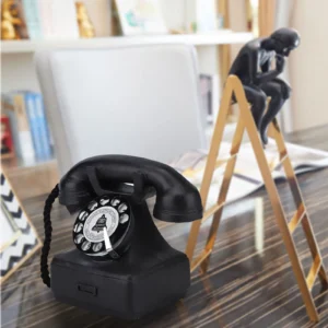 Vintage Retro Antique Phone Model Wired Corded Landline Telephone Ornaments Home Room Desk Decoration - Image 5