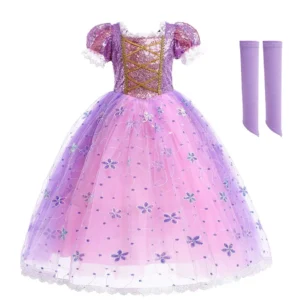 Kids Cinderella Costume Princess Dress for Girls Children Rapunzel Snow White Belle Jasmine Elsa Aurora Cosplay Carnival Dresses - Image 3