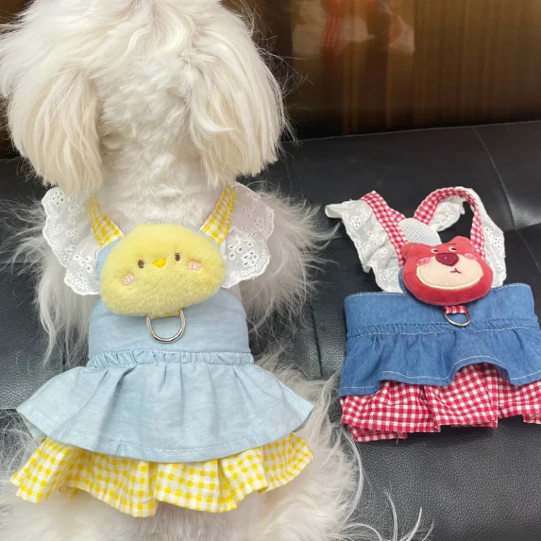 Lace Pet Apparel Harness Dresses For Little Small Dogs Puppy Animal Princess Bichon Pomeranian Summer Autumn Cat Denim Skirts - Image 3