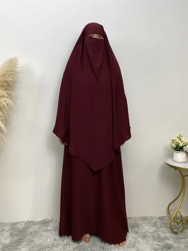 Middle Eastern Muslim women Dubai female Turkish hijab Solid Muslim woman Khimar wrapped Malaysian shawl scarf Moroccan hijab - Image 3