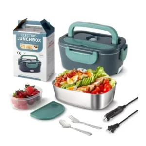 Portable Food Warmer Electric Lunch Box Leakproof 2 Compartments 110V 220V Ideal for Car Home & Office Food Heater Pot