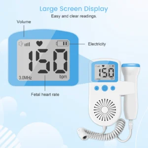 3MHz Ultrasound Baby Heart Rate Detector Pregnant Ultrasonic Baby Heartbeat Monitor Fetal Monitor Doppler Stethoscope For Pregna - Image 6