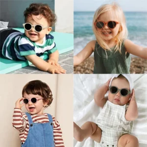 New Children Vintage Frosted Round Outdoor Sun Protection Sunglasses Baby Girls Acrylic UV400 Sunglasses Kids Fashion Glasses - Image 3