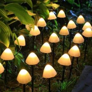 10 LED Solar Mushroom Lights Outdoor Waterproof Decorative Street Lights for Lawn Garden Patio Christmas Holiday Decoration - Image 4
