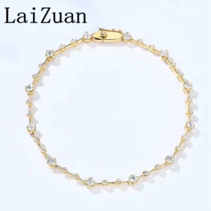 LaiZuan Real 18K AU750 Yellow Gold H/SI 1CT Natural Diamonds Bracelet Women Luxury Trendy Jewelry Wedding Bride Anniversary Gift - Image 3