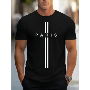 3D Printed Paris T Shirt For Men Simple Fashion Pattern Short-Sleeved Tees Harajuku Streetwear Tops O-Neck T-Shirt Clothes - Image 4